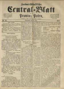 Landwirthschaftliches Central-Blatt für die Provinz Posen. 1873.06.21 Jg.1 Nr.25