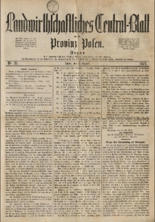 Landwirthschaftliches Central-Blatt für die Provinz Posen. 1873.08.02 Jg.1 Nr.31