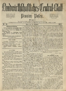 Landwirthschaftliches Central-Blatt für die Provinz Posen. 1873.09.20 Jg.1 Nr.38