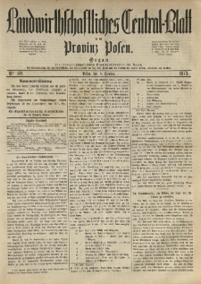 Landwirthschaftliches Central-Blatt für die Provinz Posen. 1873.10.04 Jg.1 Nr.40