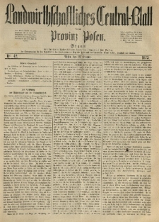 Landwirthschaftliches Central-Blatt für die Provinz Posen. 1873.10.18 Jg.1 Nr.42