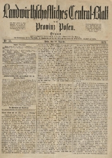 Landwirthschaftliches Central-Blatt für die Provinz Posen. 1873.12.20 Jg.1 Nr.51