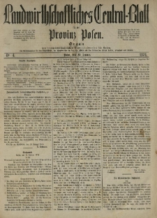 Landwirthschaftliches Central-Blatt für die Provinz Posen. 1874.01.24 Jg.2 Nr.4