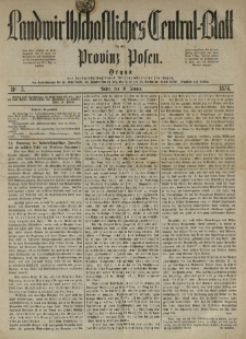 Landwirthschaftliches Central-Blatt für die Provinz Posen. 1874.01.31 Jg.2 Nr.5