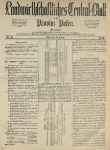 Landwirthschaftliches Central-Blatt für die Provinz Posen. 1874.02.21 Jg.2 Nr.8