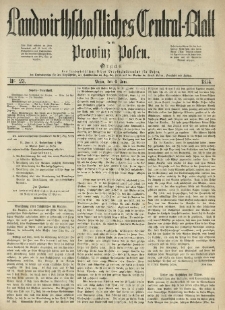 Landwirthschaftliches Central-Blatt für die Provinz Posen. 1874.06.06 Jg.2 Nr.23