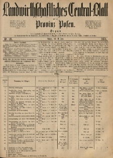 Landwirthschaftliches Central-Blatt für die Provinz Posen. 1874.07.11 Jg.2 Nr.28