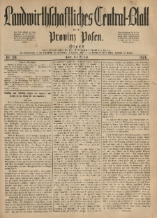 Landwirthschaftliches Central-Blatt für die Provinz Posen. 1874.07.18 Jg.2 Nr.29