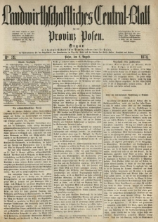 Landwirthschaftliches Central-Blatt für die Provinz Posen. 1874.08.08 Jg.2 Nr.32