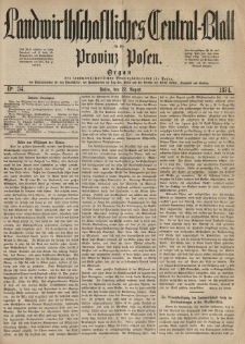 Landwirthschaftliches Central-Blatt für die Provinz Posen. 1874.08.22 Jg.2 Nr.34