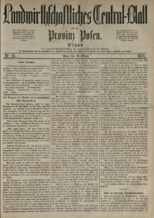Landwirthschaftliches Central-Blatt f&uuml;r die Provinz Posen. 1874.10.10 Jg.2 Nr.41