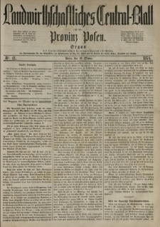 Landwirthschaftliches Central-Blatt für die Provinz Posen. 1874.10.10 Jg.2 Nr.41