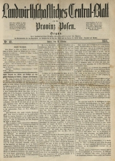 Landwirthschaftliches Central-Blatt f&uuml;r die Provinz Posen. 1874.10.17 Jg.2 Nr.42