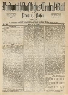 Landwirthschaftliches Central-Blatt für die Provinz Posen. 1874.10.24 Jg.2 Nr.43