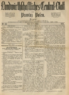 Landwirthschaftliches Central-Blatt für die Provinz Posen. 1874.10.31 Jg.2 Nr.44