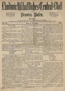 Landwirthschaftliches Central-Blatt für die Provinz Posen. 1874.12.12 Jg.2 Nr.50