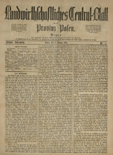 Landwirthschaftliches Central-Blatt f&uuml;r die Provinz Posen. 1875.01.02 Jg.3 Nr.1