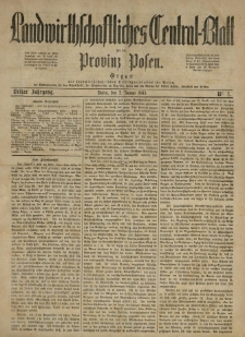 Landwirthschaftliches Central-Blatt für die Provinz Posen. 1875.01.02 Jg.3 Nr.1