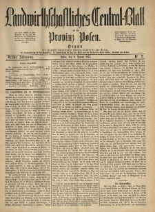 Landwirthschaftliches Central-Blatt f&uuml;r die Provinz Posen. 1875.01.09 Jg.3 Nr.2