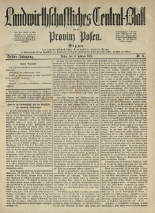 Landwirthschaftliches Central-Blatt f&uuml;r die Provinz Posen. 1875.02.06 Jg.3 Nr.6
