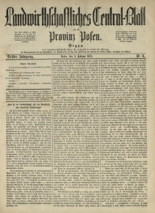 Landwirthschaftliches Central-Blatt für die Provinz Posen. 1875.02.06 Jg.3 Nr.6