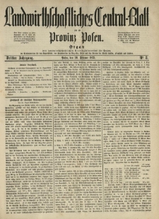 Landwirthschaftliches Central-Blatt f&uuml;r die Provinz Posen. 1875.02.20 Jg.3 Nr.8