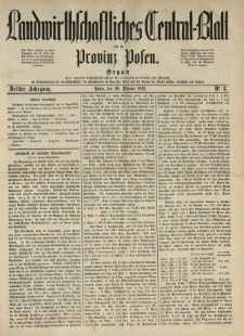 Landwirthschaftliches Central-Blatt für die Provinz Posen. 1875.02.20 Jg.3 Nr.8