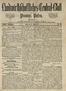 Landwirthschaftliches Central-Blatt für die Provinz Posen. 1875.03.20 Jg.3 Nr.12