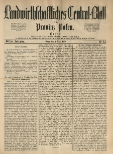 Landwirthschaftliches Central-Blatt f&uuml;r die Provinz Posen. 1875.04.03 Jg.3 Nr.14