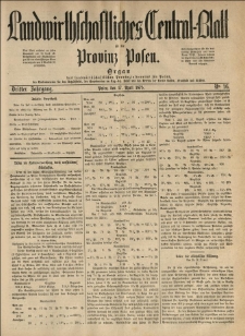 Landwirthschaftliches Central-Blatt für die Provinz Posen. 1875.04.17 Jg.3 Nr.16