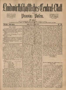 Landwirthschaftliches Central-Blatt für die Provinz Posen. 1875.05.15 Jg.3 Nr.20
