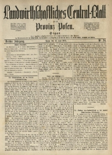 Landwirthschaftliches Central-Blatt für die Provinz Posen. 1875.06.12 Jg.3 Nr.24
