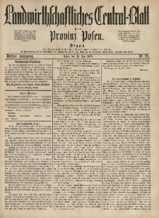 Landwirthschaftliches Central-Blatt für die Provinz Posen. 1875.06.19 Jg.3 Nr.25