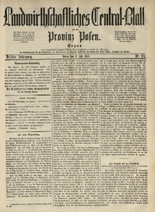 Landwirthschaftliches Central-Blatt f&uuml;r die Provinz Posen. 1875.07.03 Jg.3 Nr.27