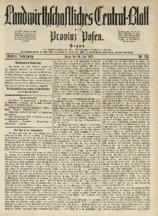 Landwirthschaftliches Central-Blatt für die Provinz Posen. 1875.07.10 Jg.3 Nr.28