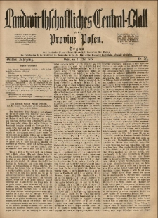 Landwirthschaftliches Central-Blatt für die Provinz Posen. 1875.07.24 Jg.3 Nr.30