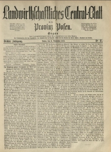 Landwirthschaftliches Central-Blatt f&uuml;r die Provinz Posen. 1875.11.06 Jg.3 Nr.45