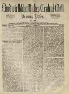 Landwirthschaftliches Central-Blatt für die Provinz Posen. 1875.11.06 Jg.3 Nr.45