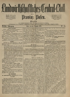 Landwirthschaftliches Central-Blatt für die Provinz Posen. 1875.11.20 Jg.3 Nr.47