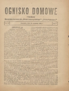 Ognisko Domowe: bezpłatny dodatek do "Głosu Leszczyńskiego" i &bdquo;Głosu Polskiego&rdquo; 1929.09.29 R.5 Nr39