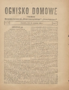 Ognisko Domowe: bezpłatny dodatek do "Głosu Leszczyńskiego" i „Głosu Polskiego” 1929.09.29 R.5 Nr39