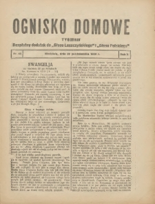 Ognisko Domowe: bezpłatny dodatek do "Głosu Leszczyńskiego" i &bdquo;Głosu Polskiego&rdquo; 1929.10.20 R.5 Nr42