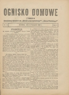 Ognisko Domowe: bezpłatny dodatek do "Głosu Leszczyńskiego" i „Głosu Polskiego” 1929.11.10 R.5 Nr45