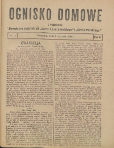 Ognisko Domowe: bezpłatny dodatek do "Głosu Leszczyńskiego" i &bdquo;Głosu Polskiego&rdquo; 1930.01.05 R.6 Nr1