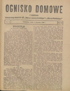Ognisko Domowe: bezpłatny dodatek do "Głosu Leszczyńskiego" i „Głosu Polskiego” 1930.01.05 R.6 Nr1