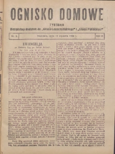 Ognisko Domowe: bezpłatny dodatek do "Głosu Leszczyńskiego" i „Głosu Polskiego” 1930.01.19 R.6 Nr3