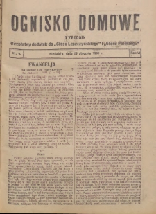 Ognisko Domowe: bezpłatny dodatek do "Głosu Leszczyńskiego" i &bdquo;Głosu Polskiego&rdquo; 1930.01.26 R.6 Nr4