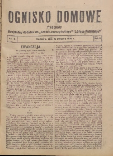 Ognisko Domowe: bezpłatny dodatek do "Głosu Leszczyńskiego" i „Głosu Polskiego” 1930.01.26 R.6 Nr4