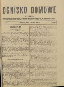 Ognisko Domowe: bezpłatny dodatek do "Głosu Leszczyńskiego" i &bdquo;Głosu Polskiego&rdquo; 1930.03.02 R.6 Nr9