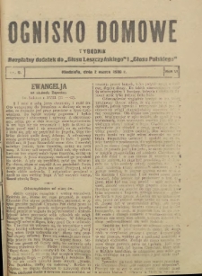 Ognisko Domowe: bezpłatny dodatek do "Głosu Leszczyńskiego" i „Głosu Polskiego” 1930.03.02 R.6 Nr9